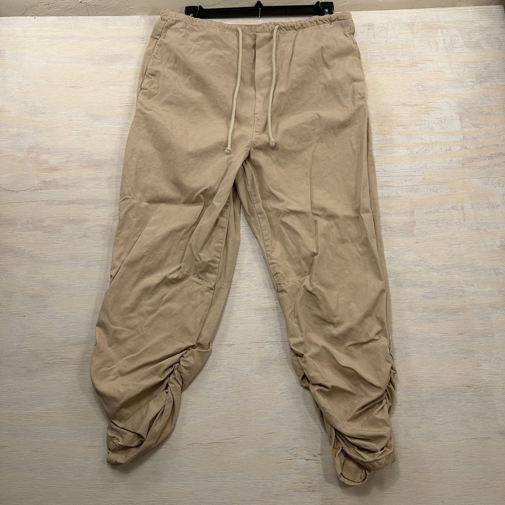 Free People Pants Ruched Hem Drawstring Utility Boho Tan Women Size M